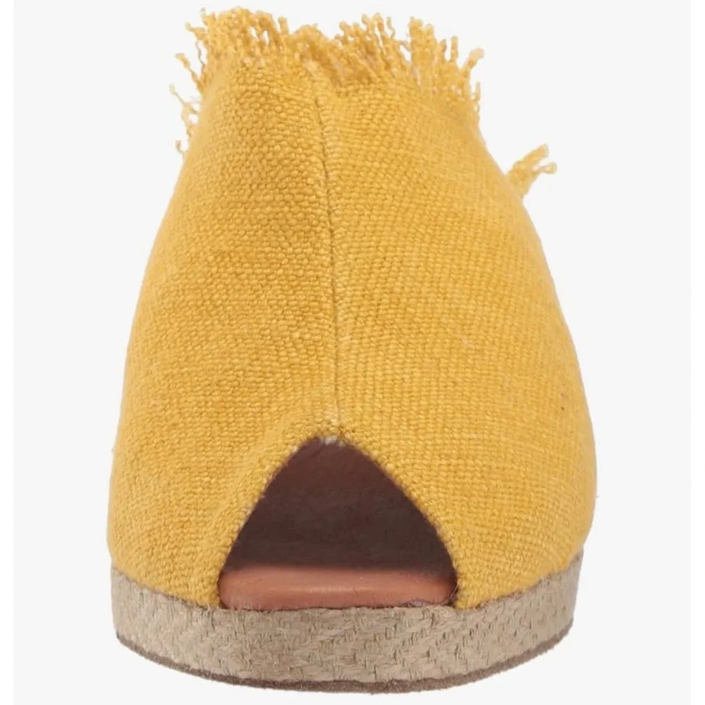 Andre Assous Popy Espadrille Wedge Sandal Yellow Sz 9 NWOB‎